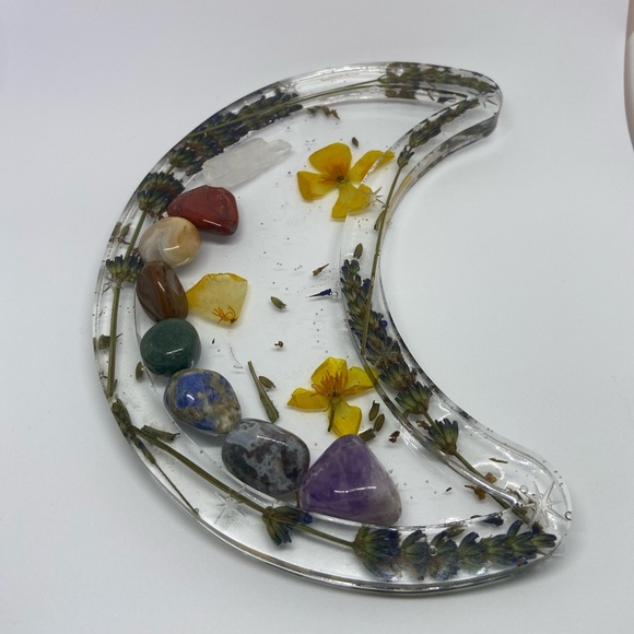 Moon tray w/ Crystals - Picture 2 of 2
